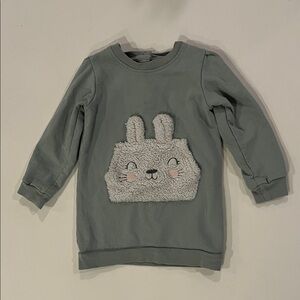 Kids toddler bunny sweatshirt green 3T Easter